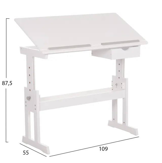 ΓΡΑΦΕΙΟ/ΣΧΕΔΙΑΣΤΗΡΙΟ FB918289 MDF ΣΕ ΛΕΥΚΟ 109x55x87,5Υεκ 2