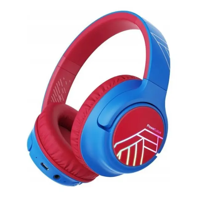 PowerLocus Headset Bobo LED AUX Blue / Red (PL255622)