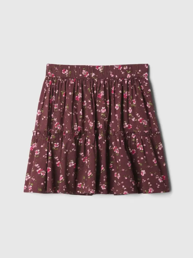 Κόκκινη Παιδική Tiered Φούστα BURGUNDY FLORAL - M