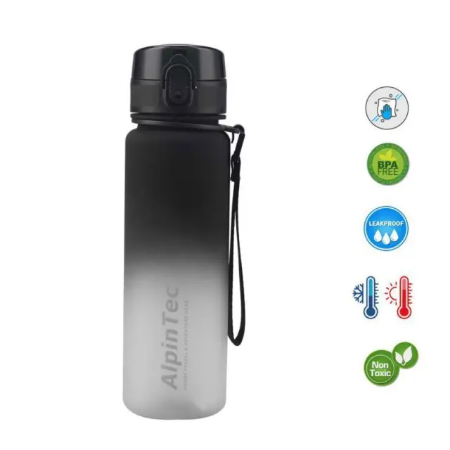 AlpinPro Mood Πλαστικό Παγούρι 500ml Μαύρο/Λευκό