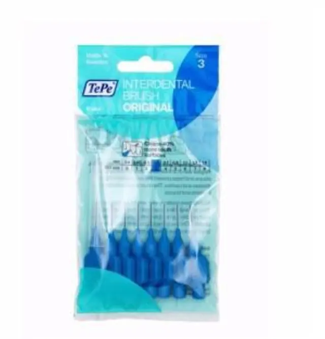 TePe Interdental Brush Μεσοδόντιο βουρτσάκι 3 μέγ. (0.6mm) Μπλέ 8τεμ.