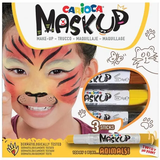 Carioca Σετ 3 Χρωματα Προσώπου Carioca Mask Up - Animals