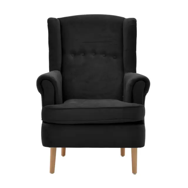 Μπερζέρα Μαύρο Βελούδο 80x85x107/50cm 3-50-777-0024 2