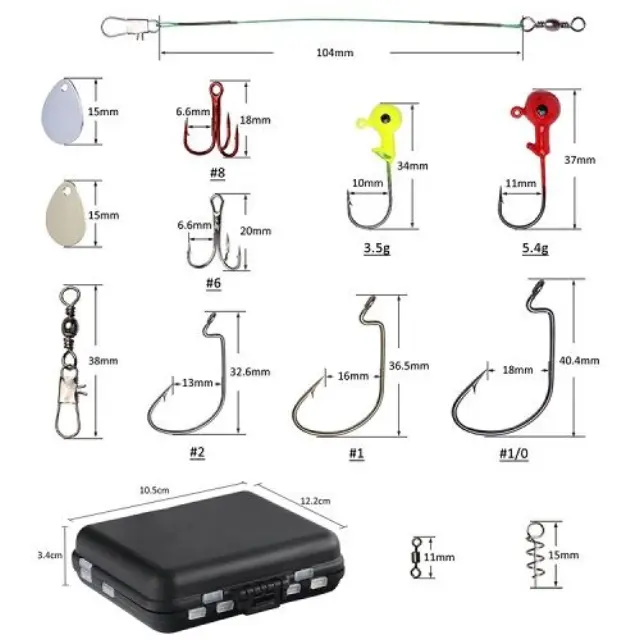 Σετ αξεσουάρ ψαρέματος σε θήκη - 128pcs - 831803 3
