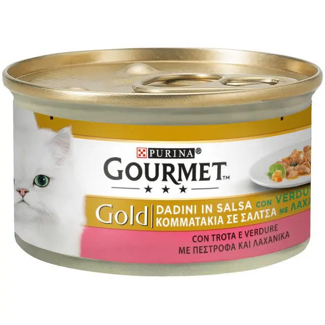 Gourmet Gold Κομματάκια σε Σάλτσα Πέστροφα + Λαχανικά 85gr
