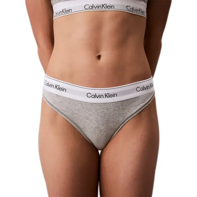 Calvin Klein Γυναικείο String Thong - Icon Cotton Modal, Χρώμα Grey Heather