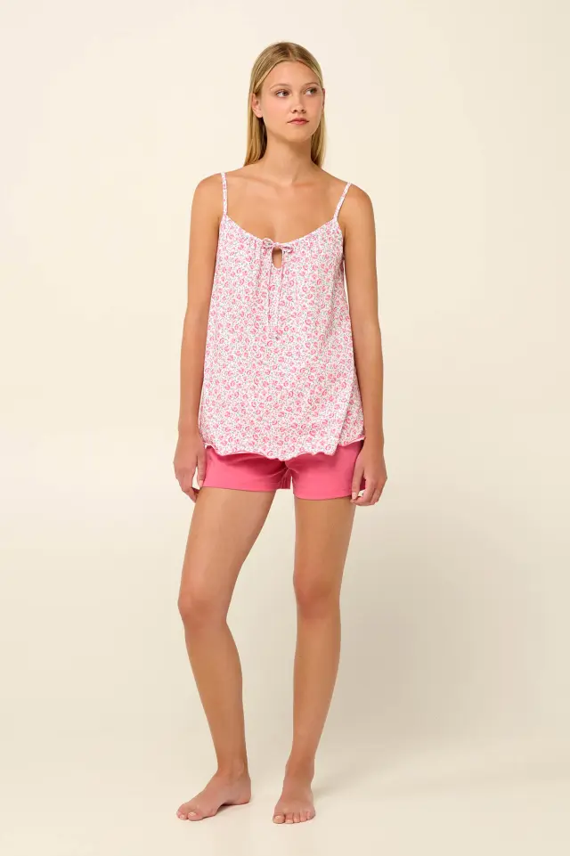 Vamp Βαμβακερό Babydoll Pink Dove Φλοράλ - XL