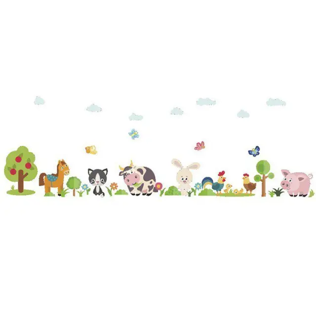 Αυτοκόλλητα Τοίχου Lovely Animals Farm για Παιδικό Δωμάτιο OEM