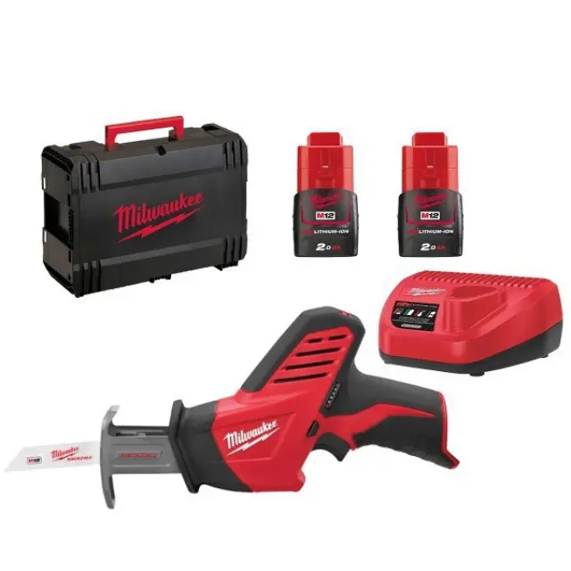 Milwaukee 4933441195 - Σπαθοσέγα Μπαταρίας 12V, M12 C12 HZ-202C με 2 Μπαταρίες 2.0Ah (2x 2.0Ah) + Φορτιστή σε Βαλίτσα Μεταφοράς 2