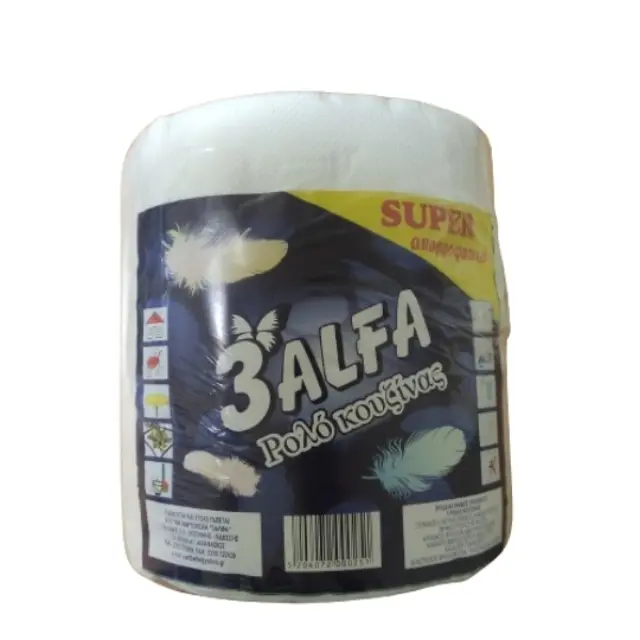 3Άλφα Ρολλό Κουζίνας Λευκό 300 Διπλά Φύλλα 600gr