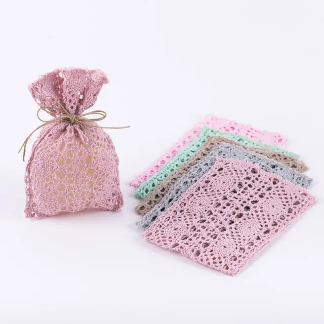 Beauty Home ΠΟΥΓΚΙ ΔΑΝΤΕΛΑ ΜΟΝΟΧΡΩΜΑ 12 x 17 cm 12 x 17 cm ΛΕΥΚΟ / ΑΣΗΜΙ LUREX 3