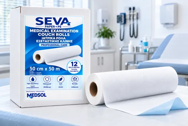 SEVA Ιατρικό Ρολό Χαρτί + PE 50 cm × 50 m