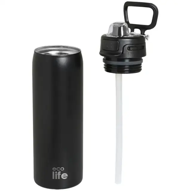 Ecolife® Μπουκάλι Θερμός 650ml- Black. 3