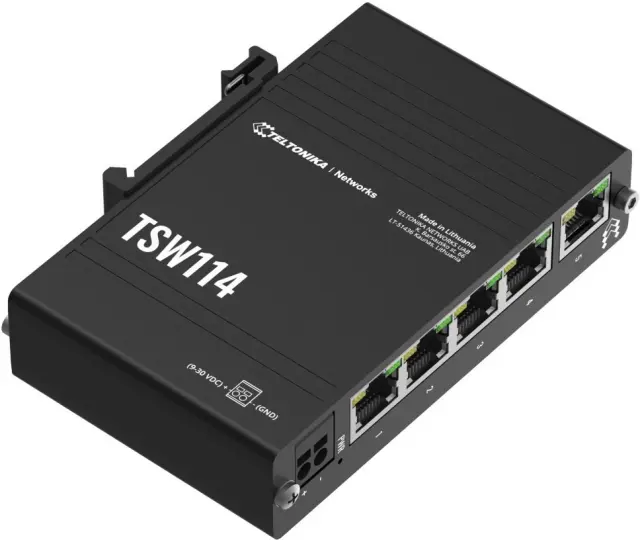 Teltonika TSW114 Industrial unmanaged switch, 5x GLAN