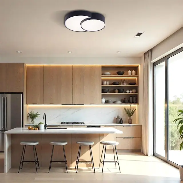 LED Φωτιστικό Oροφής Πλαφονιέρα PEBBLE 35Watt CCT Μαύρη VIV005151