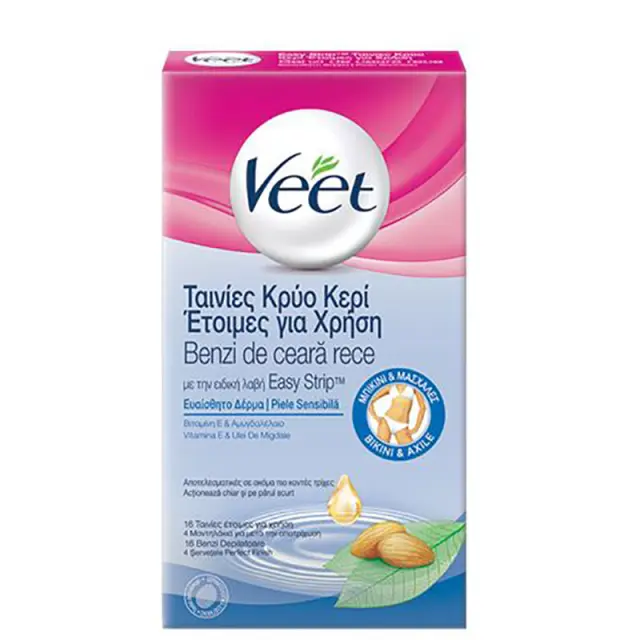 VEET Strips Για Μπικίνι-Μασχάλες Μπλε 16τμχ