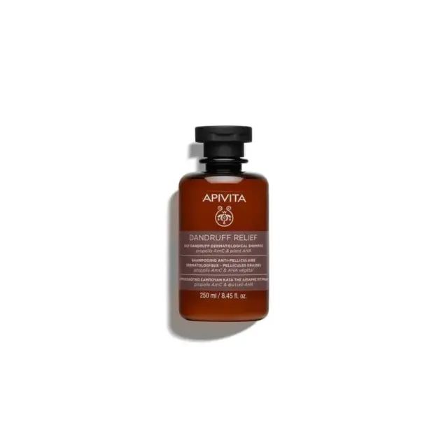 Apivita Dandruff Relief Shampoo, Δερματολογικό Σαμπουάν Κατά της Λιπαρής Πιτυρίδας με Πρόπολη AmC & Φυτικό AHA 250ml