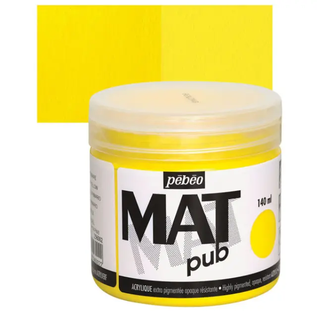 Pebeo Mat Pub Ακρυλικό - 002 Primary Yellow - 140ml