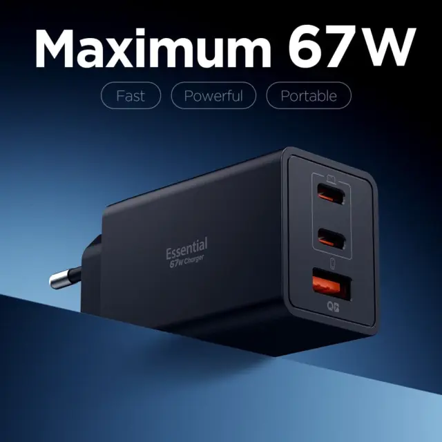 SPIGEN EE673EU ESSENTIAL 3-PORT NETWORK CHARGER 67W BLACK 3