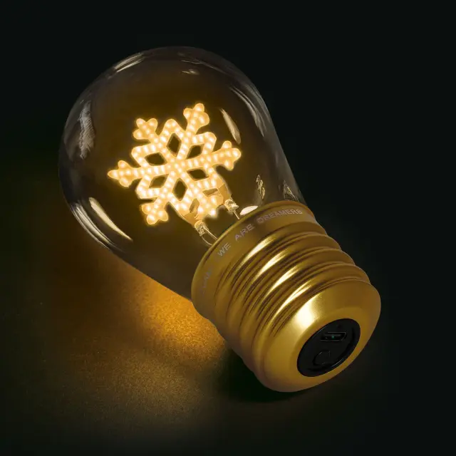 Legami Light-Bulb Shaped Table Lamp Snowflake / CLB0003 (Legami) 2