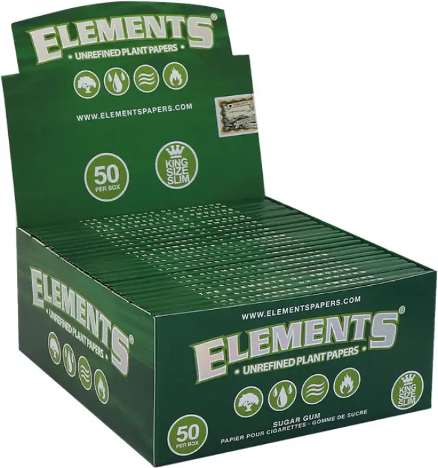 Elements Green King Size Slim Rolling Paper 32pcs 2