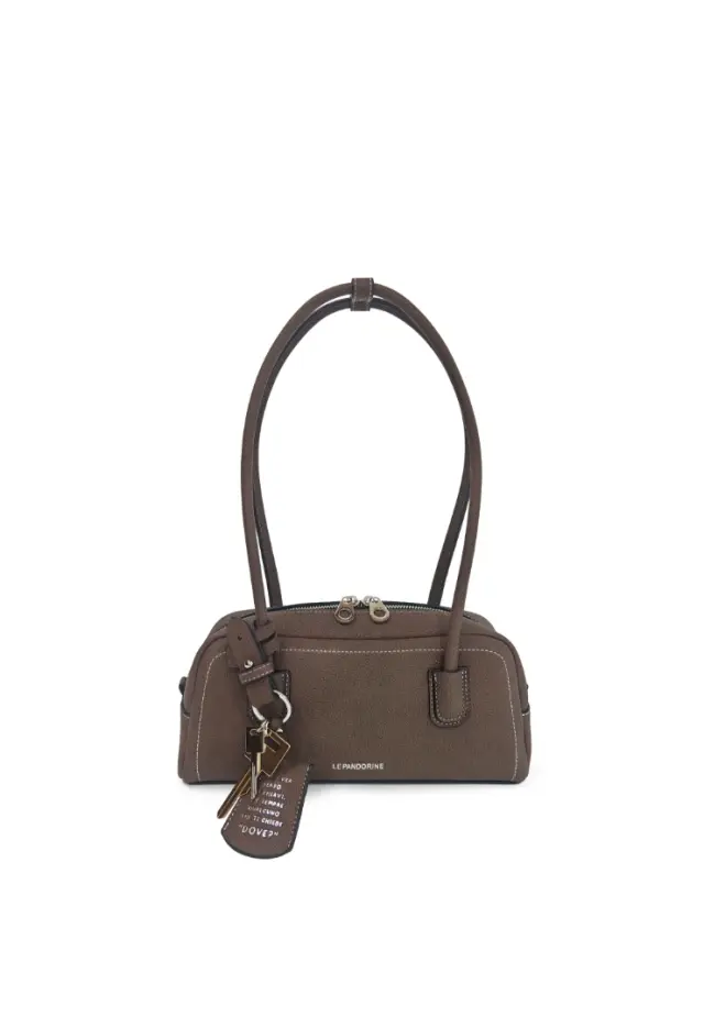 LE PANDORINE - Kyoto medium satchel dark brown color