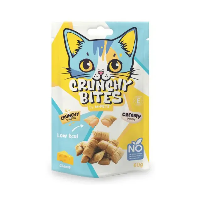 M-PETS Crunchy Bites Cheese 60gr Τραγανές Λιχουδιές Γάτας με Τυρί
