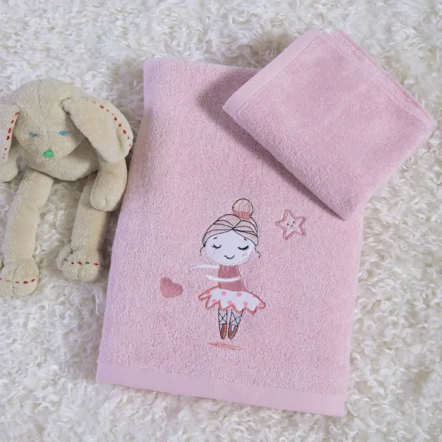 Πετσέτες Βρεφικές Σετ 2τεμ. Ballerine World Nef Nef Homeware, 100% ΒΑΜΒΑΚΙ - L.LILAC (041057) 2