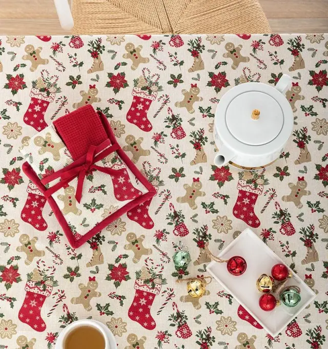 Τραπεζομάντηλο 140x220 Xmas Palamaiki CC102 Multicolor 100% βαμβακερό 2