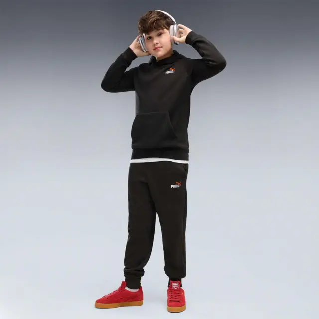 Puma Boy's Essentials 2 Color Small No1 Logo Fleece Hoodie Μαύρο 685825-71 (Puma) 3