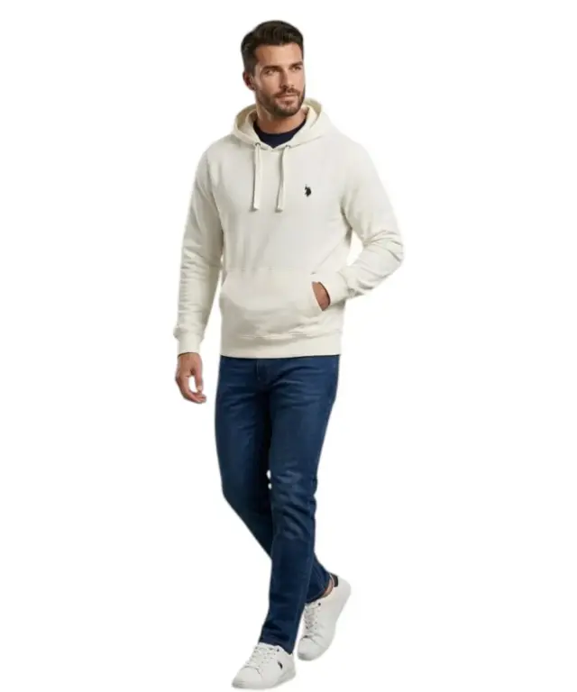 U.S. Polo Assn. - Ανδρικό Φούτερ Με Κουκούλα 63012-53223-101 Λευκό - XL