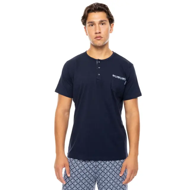 Ανδρική Πυτζάμα 3 τεμαχίων Navy Botany S-M562 Yacht Blue Ulisse 3