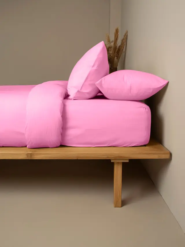 Σετ Σεντόνια Cotton Feelings 112 Fuchsia Διπλό με λάστιχο (150x205+30) Sunshine