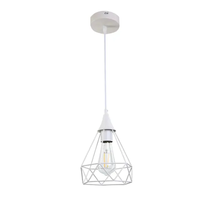 InLight Κρεμαστό φωτιστικό από λευκό μέταλλο 1XE27 D:16cm (4024-WH)