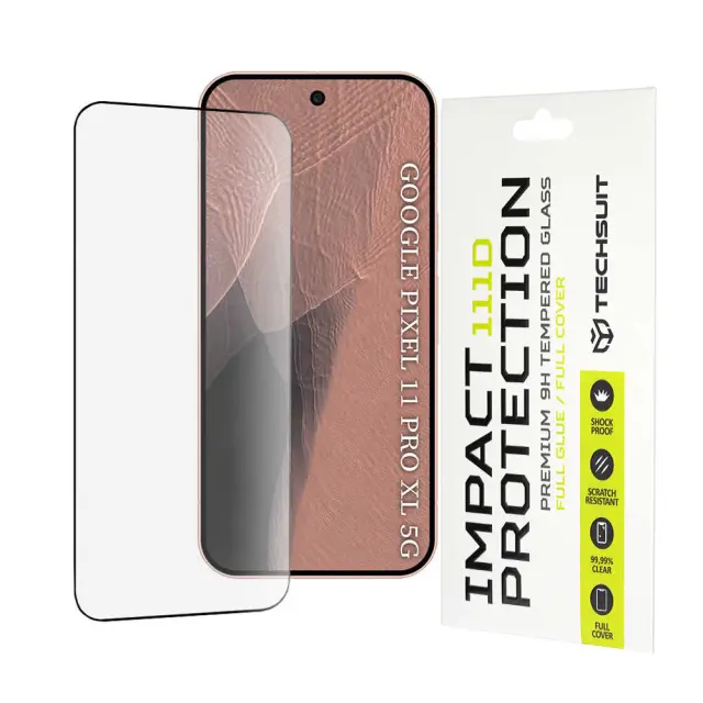 Techsuit - 111D Full Cover / Full Glue Glass - Google Pixel 11 Pro XL - Black
