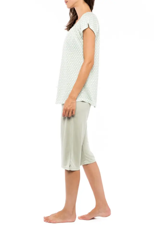 S1120 - Type - PYJAMA CAPRI GREEN GEOMETRIC - M 2