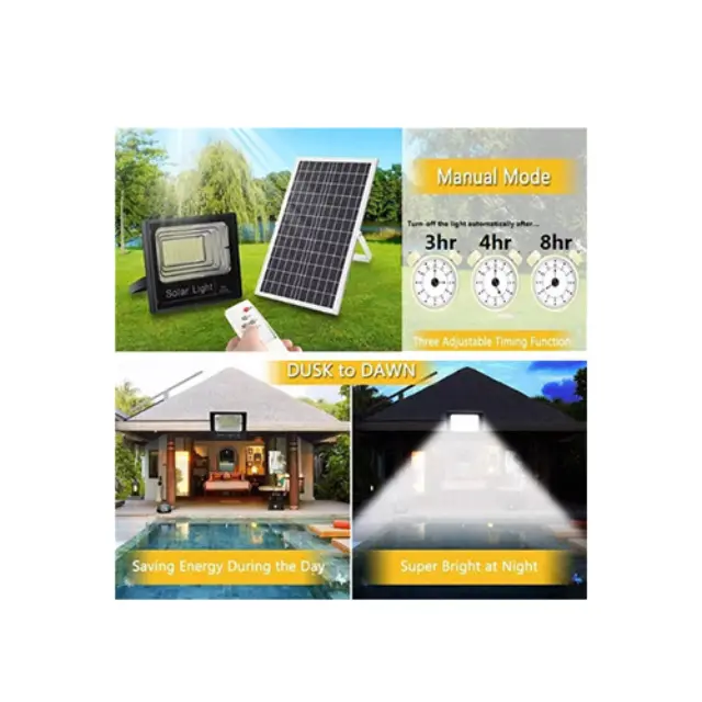Foyu Στεγανός Ηλιακός Προβολέας LED 500W Ψυχρό Λευκό 6500K με Τηλεχειριστήριο IP67 2
