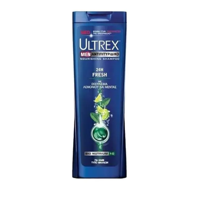 Ultrex Men 24h Fresh Αντιπιτυριδικό Σαμπουάν με Εκχύλισμα Λεμονιού και Μέντας 360ml