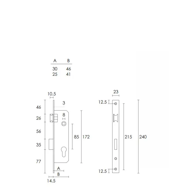 Κλειδαριά Αλουμινίου Convex 5325 Σιδήρου 25mm 2