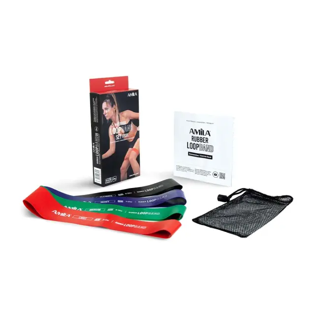 Amila Rubber Mini 4 Piece 5-9kg 30x5cm Loop Bands Πολύχρωμο 96617 (Amila) - One Size 3