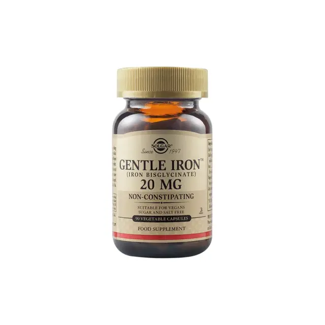Solgar Gentle Iron 20mg, Συμπλήρωμα Σιδήρου 90 φυτικές κάψουλες