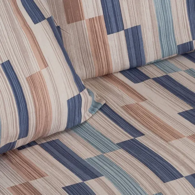 Σετ Σεντόνια 270x260 King Size Φανελένια Beauty Home Candy Art 12633 Μπλε 100% βαμβακερόΧωρίς Λάστιχο 2