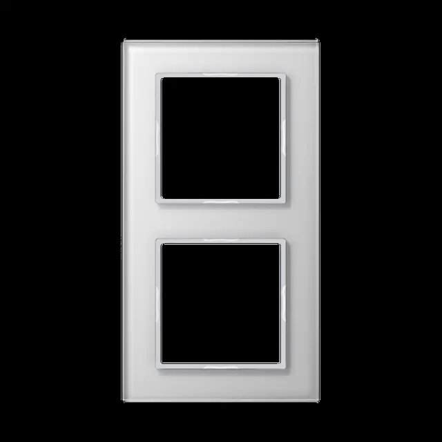 Cover Frame A Creation, 2-Gang, White, 84 mm x 155 mm, Glass, Vertical/Horizontal Installation