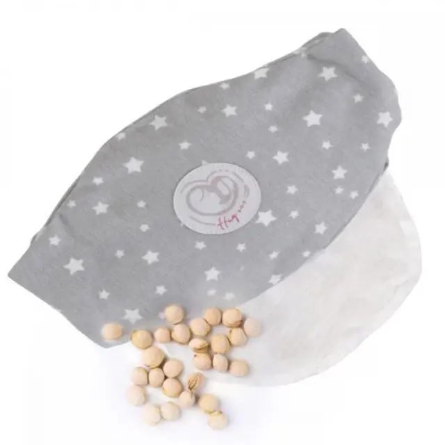 Hugzz Αντικολική Ζώνη με Σπόρους Κερασιάς Grey - White Stars 3800146274245