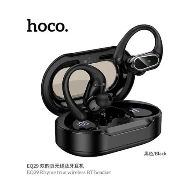 Hoco EQ29 In-ear Bluetooth Handsfree Ακουστικά με Θήκη Φόρτισης Μαύρα