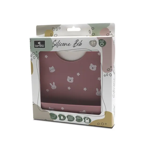 Lorelli Σαλιάρα Σιλικόνης Natural Deep Pink 10230670002 2
