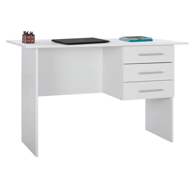 ΓΡΑΦΕΙΟ ΜΕΛΑΜΙΝΗΣ ENSLEY FB92029.05 ΜΕ 3 ΣΥΡΤΑΡΙΑ ΛΕΥΚΟ 120X60X76 εκ.