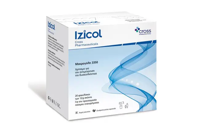Cross Pharmaceuticals Izicol Βοήθημα με Μακρογόλη 3350 για την Αντιμετώπιση της Δυσκοιλιότητας, 20x12gr 2