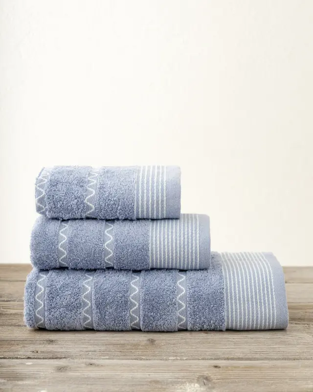 Πετσέτες Σετ 3Τ 30x50-50x90-70x140 420gsm Kocoon Mayfair Blue 100% βαμβακερό