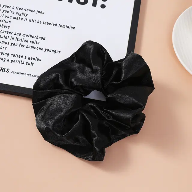 Sister Young LILU Σατινέ Λάστιχο Μαλλιών Scrunchie Μαύρο 3